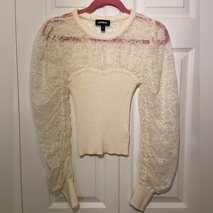 Express | Women’s Lace Long Sleeve Sweater | size small